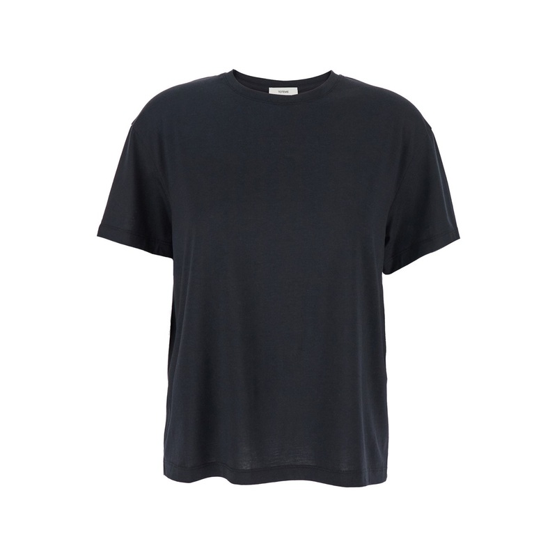 ‘Classic’ Black T-Shirt in Cotton Blend Woman