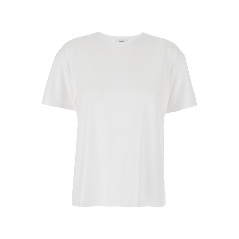 ‘Classic’ White Crewneck T-Shirt in Cotton Blend Woman