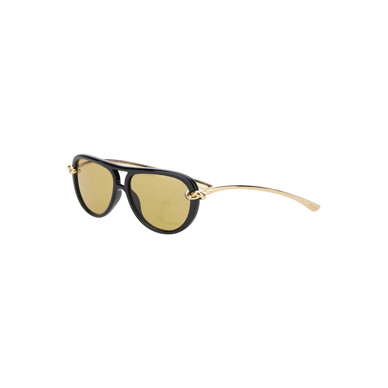 Metallic Sunglasses with Cut-Out Motif on the Temples and Knot Detail on the Temples in Acetate Woman