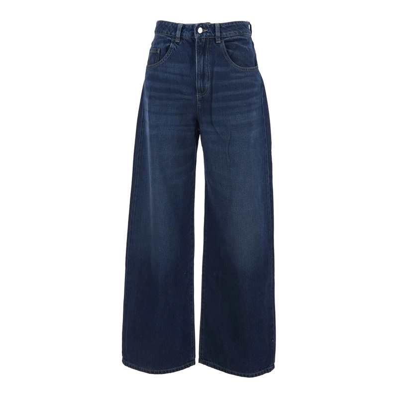‘Poppy’ Blue Jeans with Logo Patch on the Rear and Belt Loops in Denim Woman