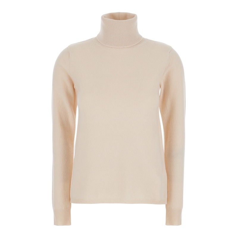 ‘Sestri’ White Turtleneck Sweater in Wool and Cashmere Blend Woman