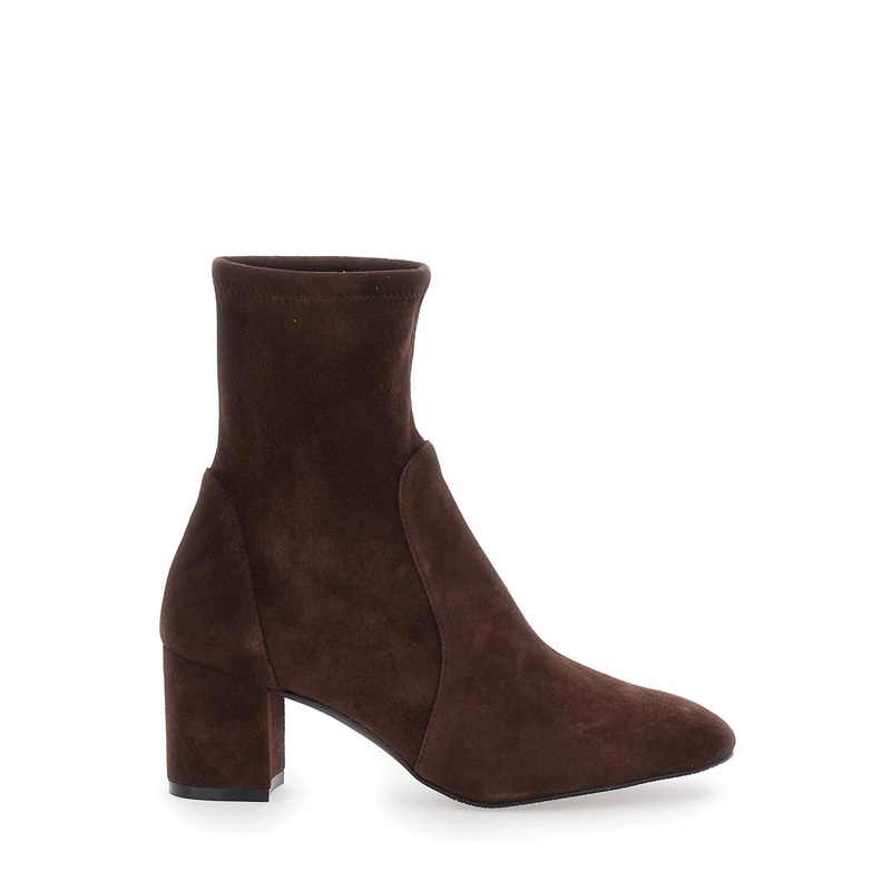 ‘Yuliana’ Brown Ankle Boots with Medium Block Heel in Ecoleather Woman