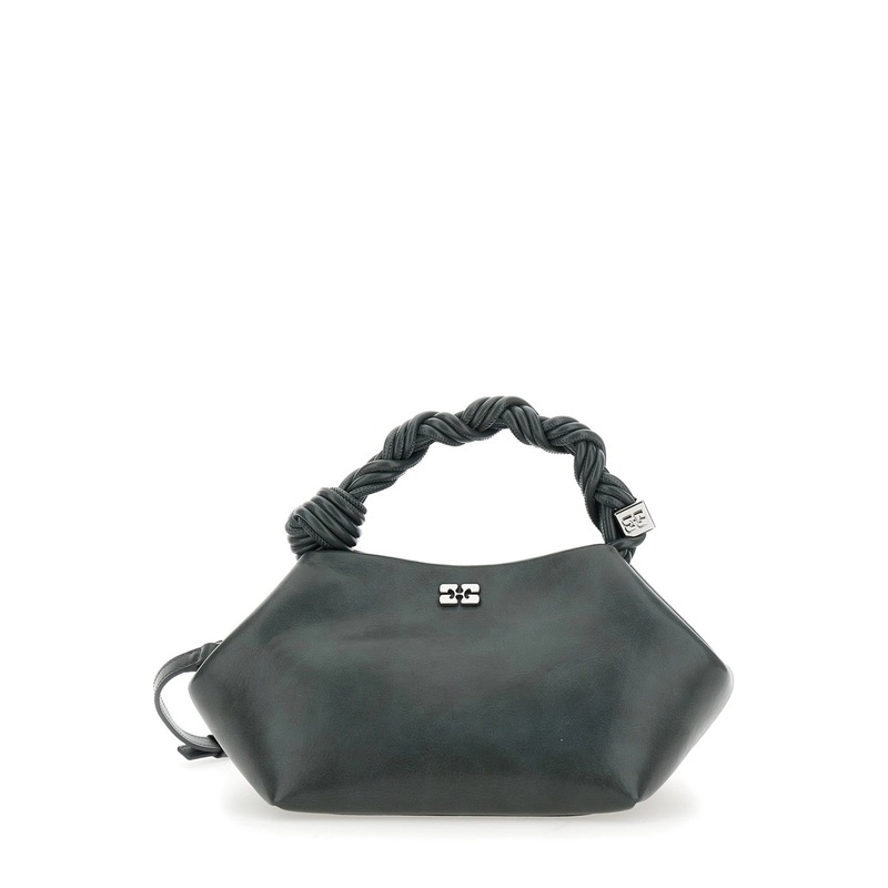 ‘Bou’ Grey Handbag with Adjustable and Removable Shoulder Strap in Leather Woman