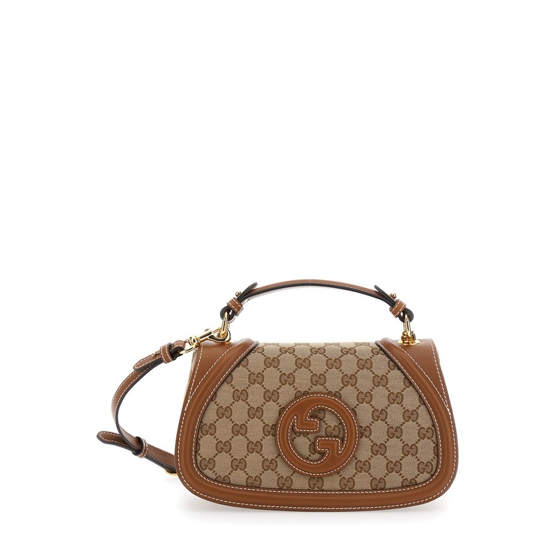 ‘Arabella’ Beige Handbag with GG Logo Embroidery on the Front in GG Canvas Woman