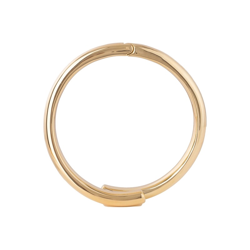 Gold-Colored Choker Necklace with Tube Design in Bronze Woman