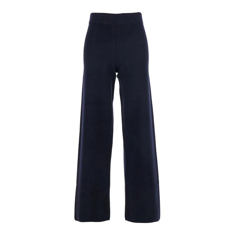 ‘Marzia’ Blue Pants with Elastic Waist in Viscose Blend Woman