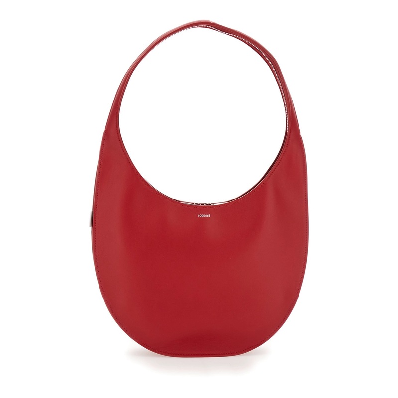 ‘Swipe Medium’ Red Shoulder Bag with Logo on Front in Leather Woman