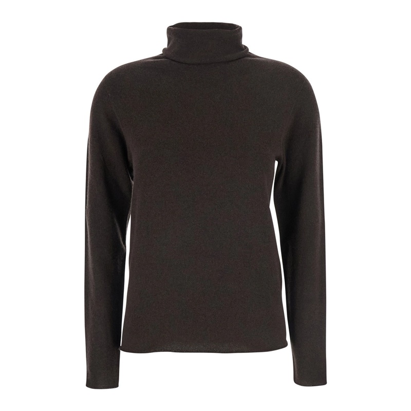 ‘Aureliano’ Brown Turtleneck Sweater in Fabric Woman