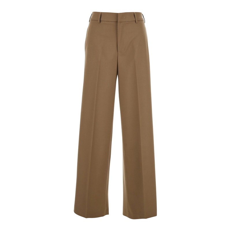 Beige Five Pocket Trousers in Wool Blend Woman
