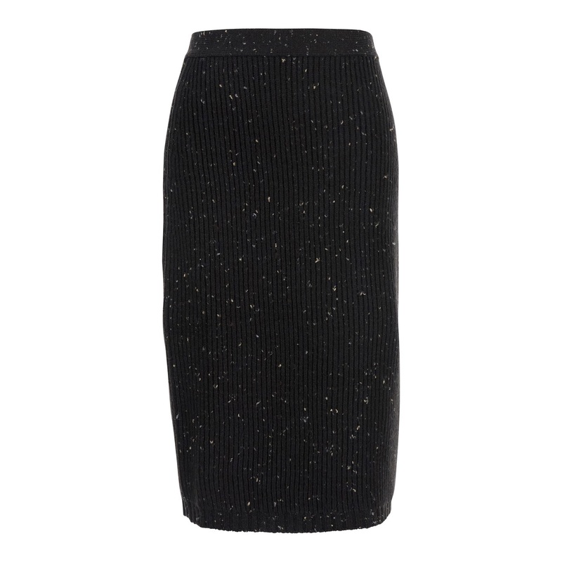 Brown Skirt with English Ribbed in Wool Woman