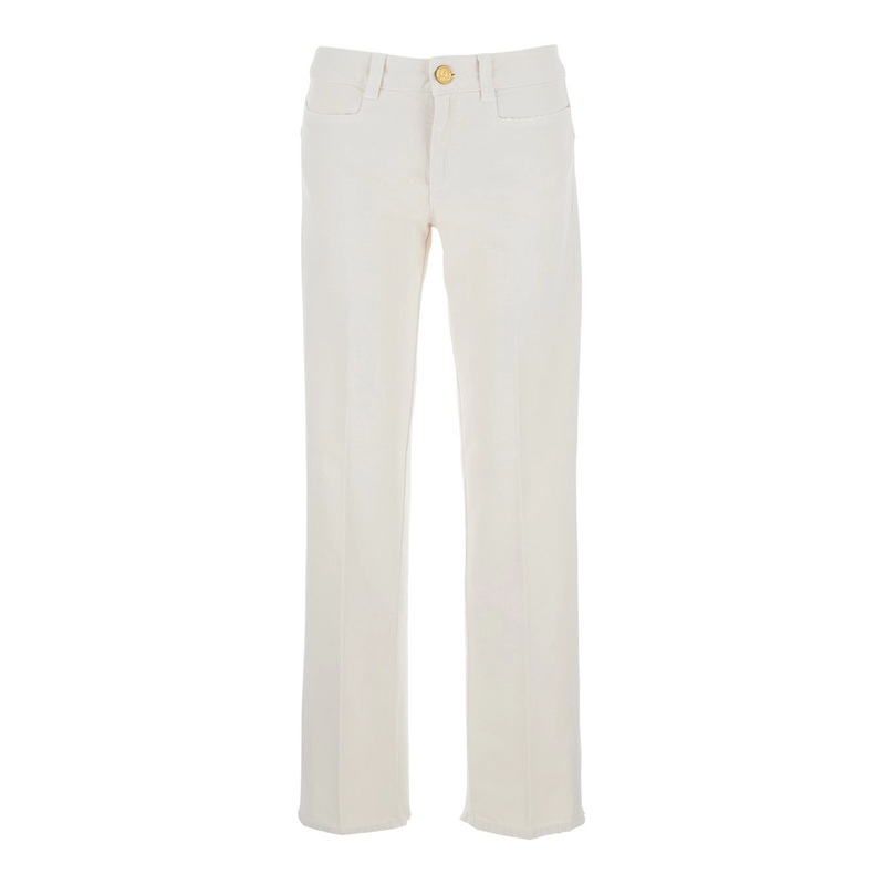 ‘Cris’ White Jeans with Five-Pocket Design in Denim Woman