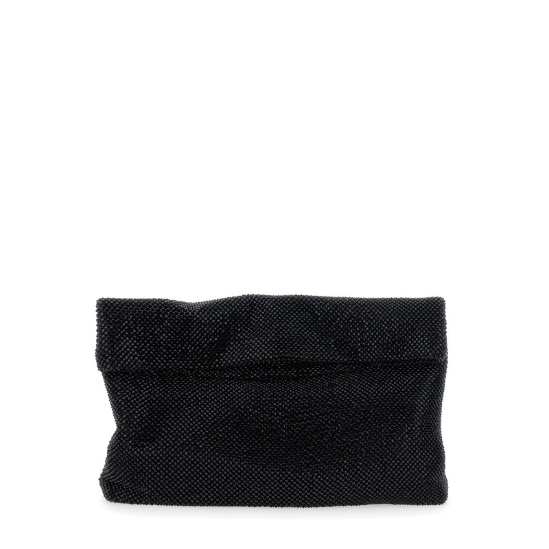 ‘Dunham’ Black Clutch with Rhinestone Embellishments and Magnetic Closure in Tech Fabric Woman