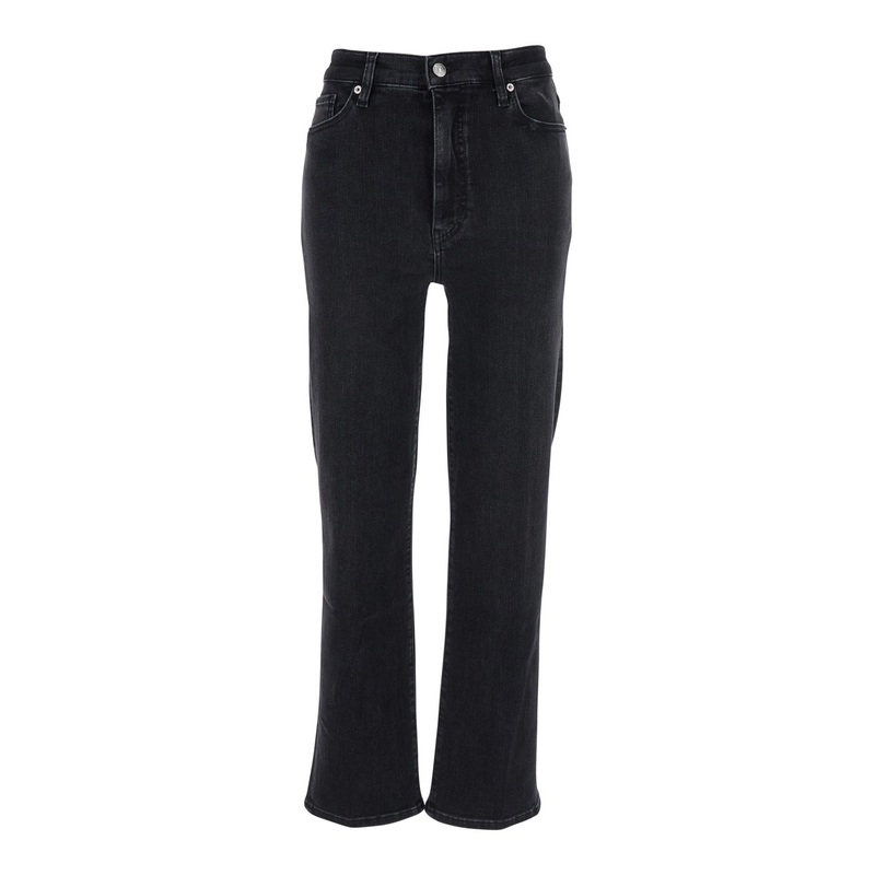 ‘Le Sleek’ Black Jeans with Tapered Leg in Denim Woman