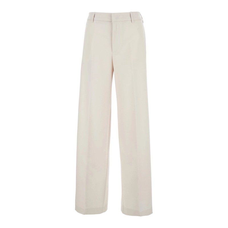 White Five Pocket Trousers in Wool Blend Woman