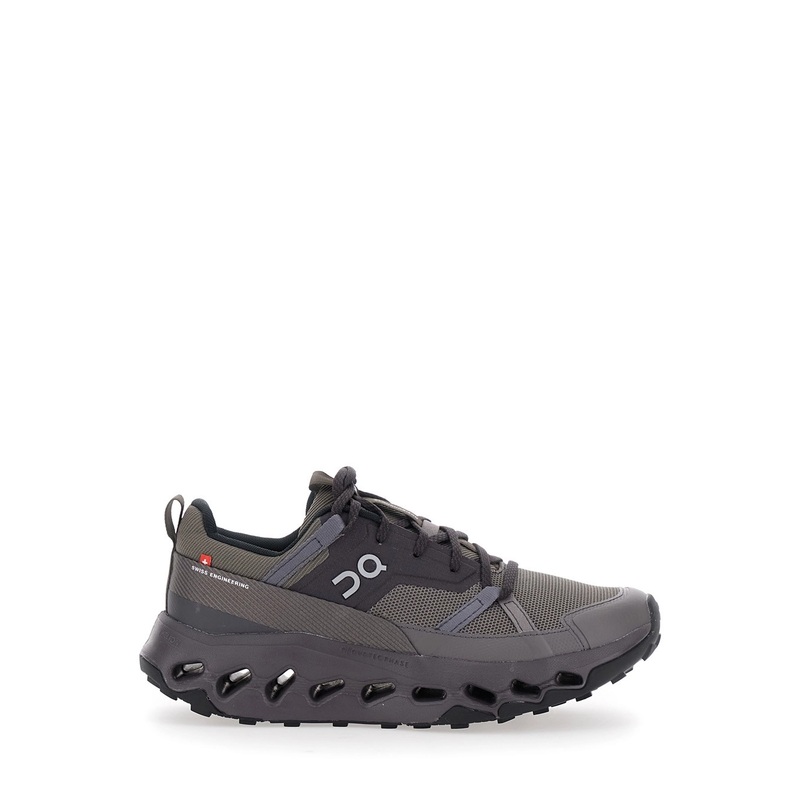 ‘Cloud Horizon’ Brown Low Top Sneakers with Mesh Details and Logo on the Side in Tech Fabric Man