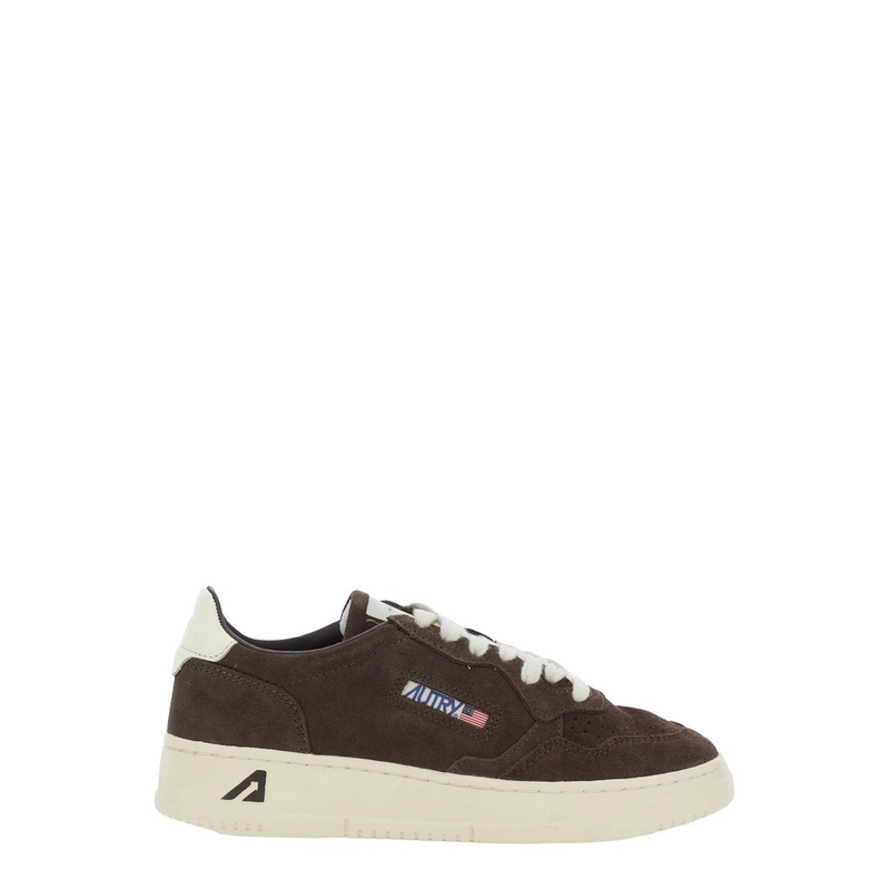 ‘Medalist’ Brown Low Top Sneakers with Logo Detail in Suede Woman