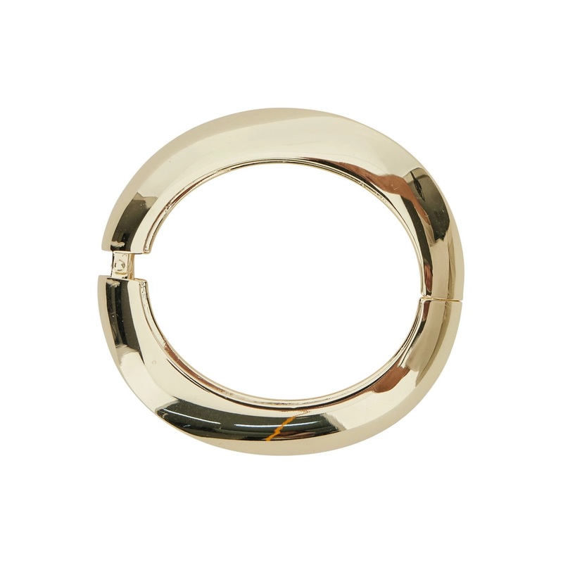 Metallic Chunky Bracelet with Hook Closure in Metal Woman