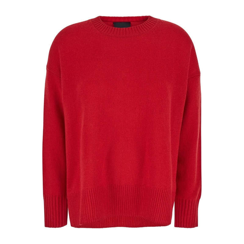 Red Crewneck Sweater in Cashmere Woman