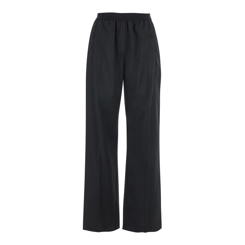 ‘Stormo’ Black Trousers with Elasticated Waist in Fabric Woman