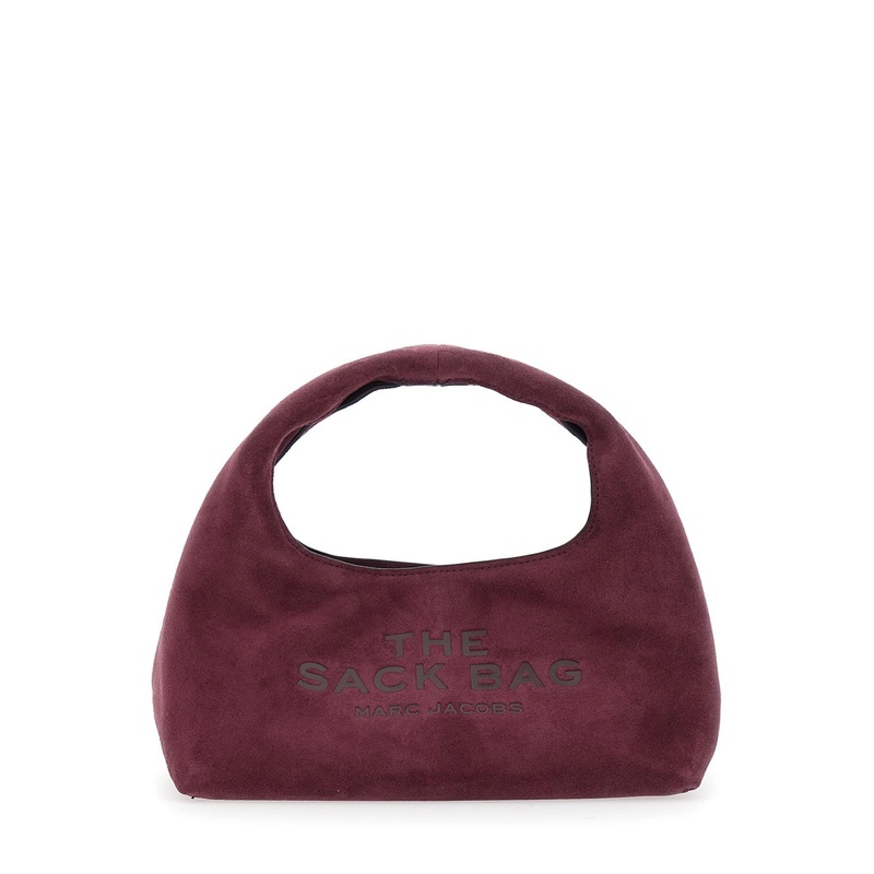 ‘The Mini Sack’ Violet Handbag with Logo Lettering on the Front in Suede Woman