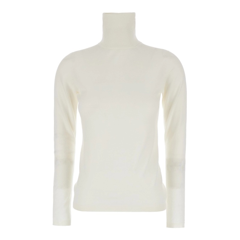 White High Neck Sweater in Wool Woman