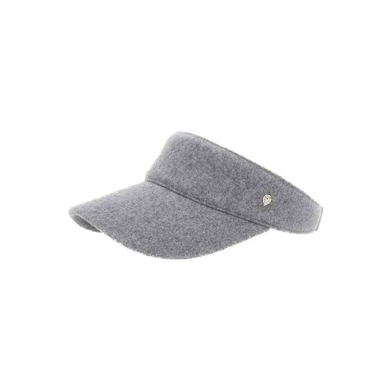‘Berkley’ Grey Visor with Logo Detail on the Front in Wool Woman