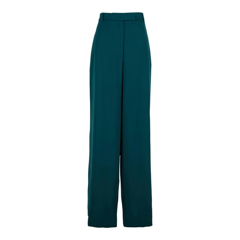 Blue Trousers with Belt Loops in Fabric Woman