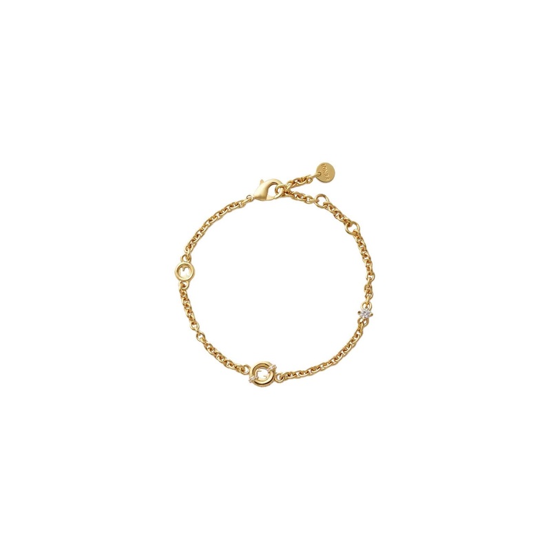Gold-Colore Chain Bracelet with FF Details in Bronze Woman