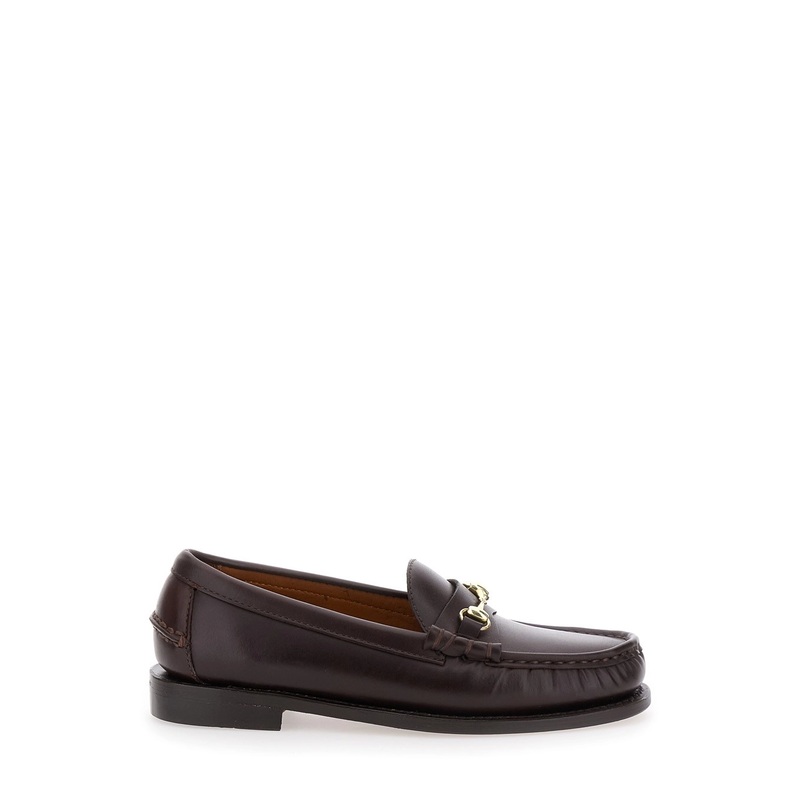 ‘Joe Modena’ Bordeaux Pull-On Loafers with Horsebit Detail in Leather Woman
