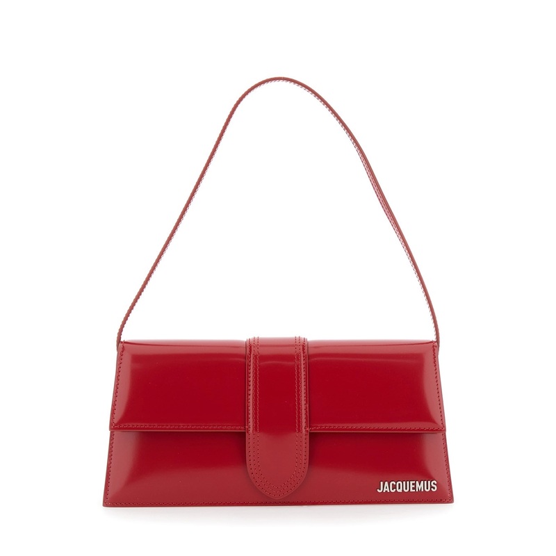 ‘Le Bambino Long’ Red Shoulder Bag with Removable Shoulder Strap in Leather Woman