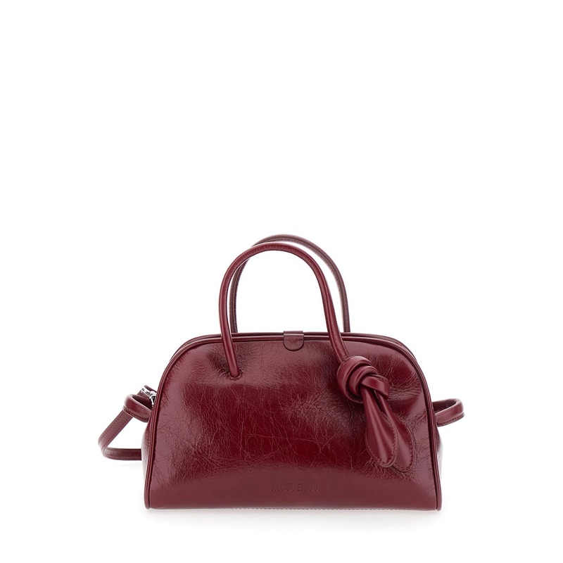 ‘Le Petit Turismo’ Bordeaux Handbag with Knotted Detail in Vintage Leather Woman