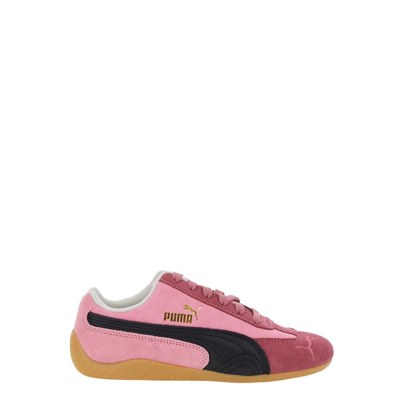 ‘Speedcat’ Pink Sneakers with Logo Print on the Side and Logo Lettering on the Side in Leather Unisex