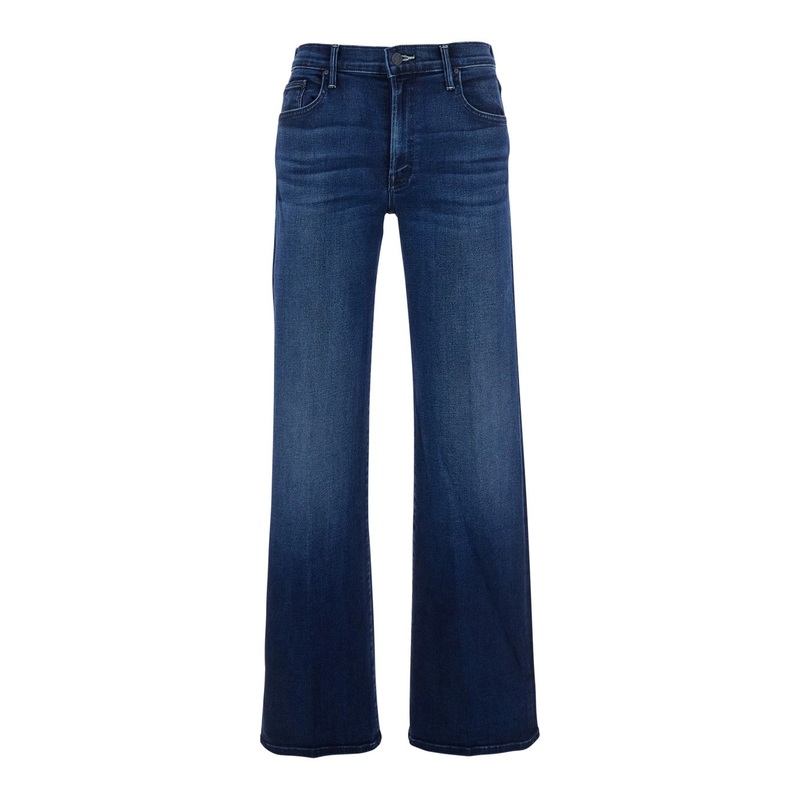 ‘The Mid Rise Mavin Sneak’ Blue Jeans with Belt Loops and Logo Embroidery on the Rear in Denim Woman