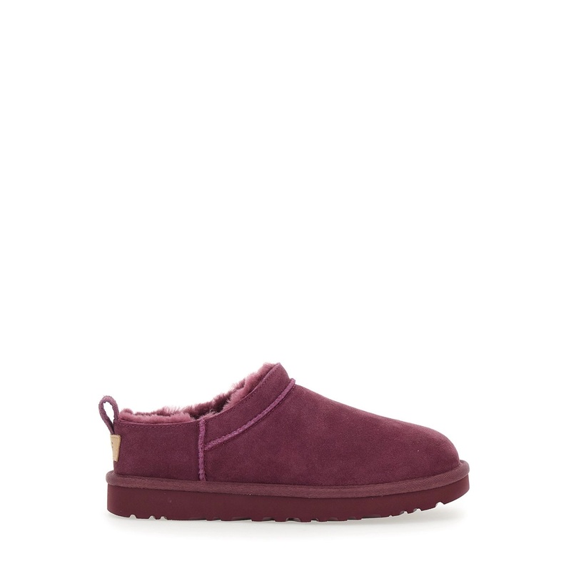 Classic Micro Bordeaux Ankle Boots with Logo Embossed in Suede Woman