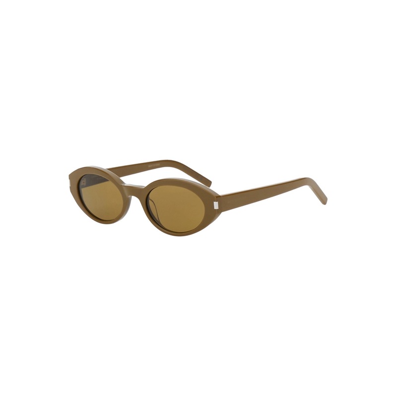 Brown Sunglasses with Cat-Eye Design and Embossed Logo Lettering on the Temples in Acetate Woman