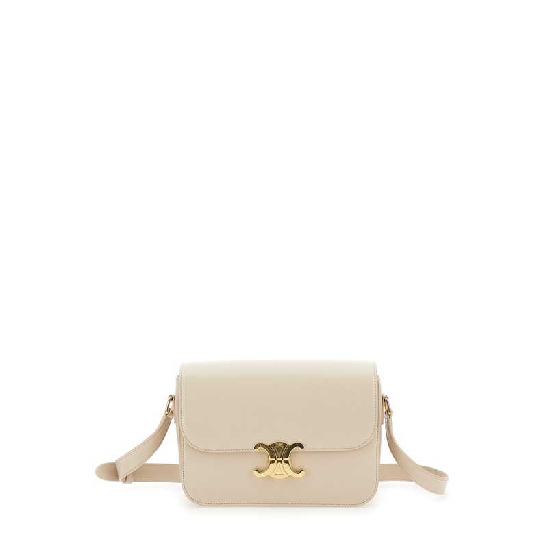 ‘Classique Triomphe’ White Crossbody Bag in Patent Leather Woman