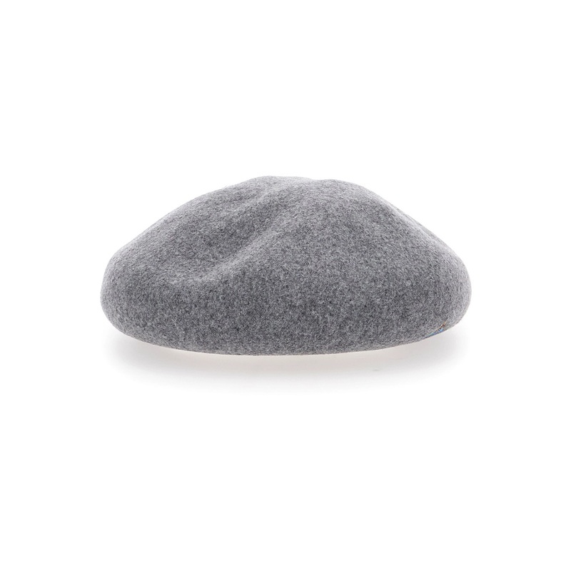Grey Hat with Orb Logo Embroidered on the Front in Wool Unisex
