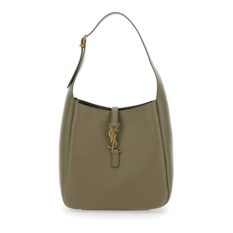 ‘Le 5  7’ Green Shoulder Bag with Cassandre Detail in Hammered Leather Woman