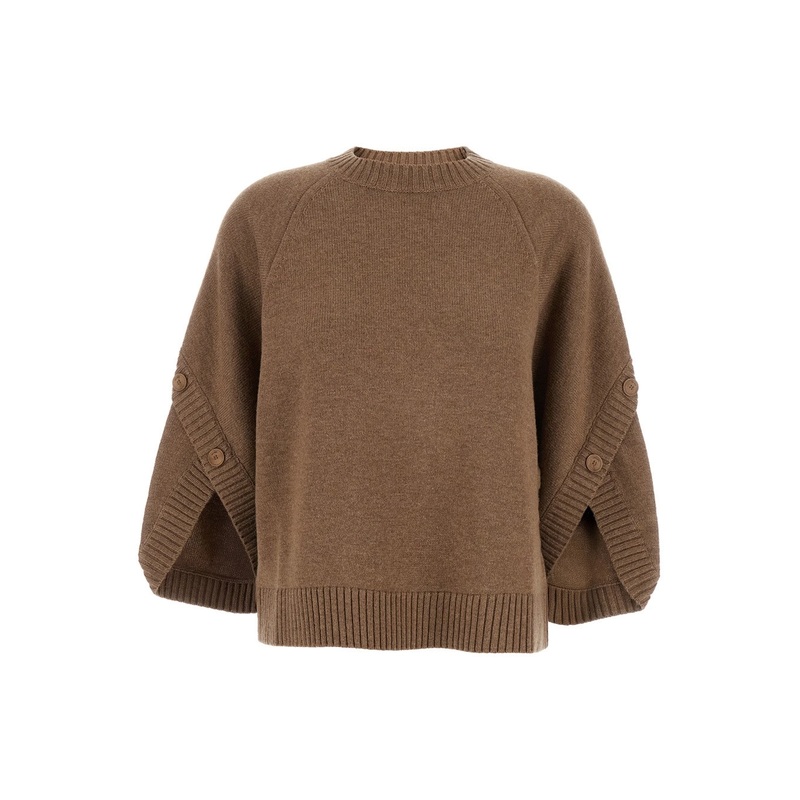 ‘Ampex’ Brown Crewneck Sweater in Wool and Cashmere Woman