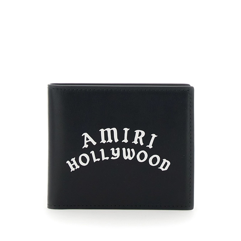 Bi-Fold Wallwt with Logo Lettering on the Front in Leather Man