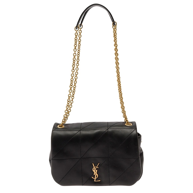 ‘Mini Jamie 4.3’ Black Crossbody Bag with Cassandre Detail in Quilted Leather Woman