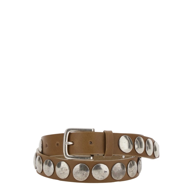 Black Studded Belt in Leather Man