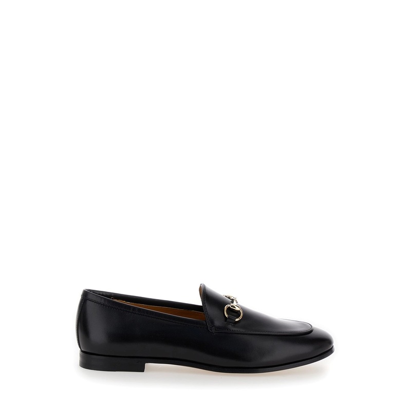 ‘Jordaan’ Black Loafers with Horsebit Detail in Leather Woman