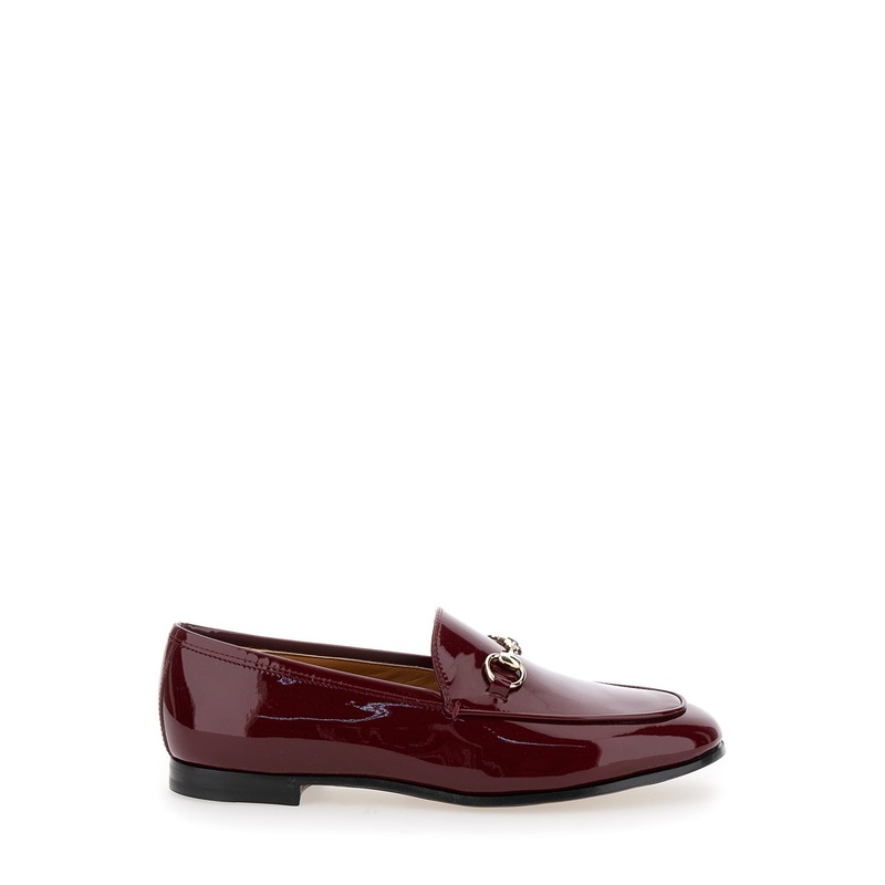 ‘Jordan’ Bordeaux Loafers with Horsebit Detail in Patent Leather Woman