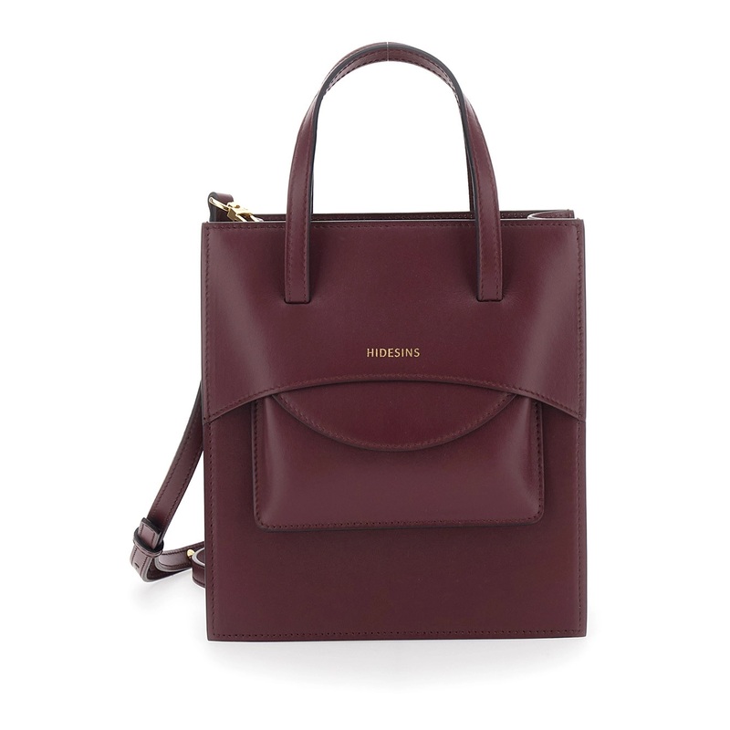 ‘Flap J’ Red Handbag with One Front Flap Pocket and Adjustable and Removable Shoulder Strap in Leather Woman