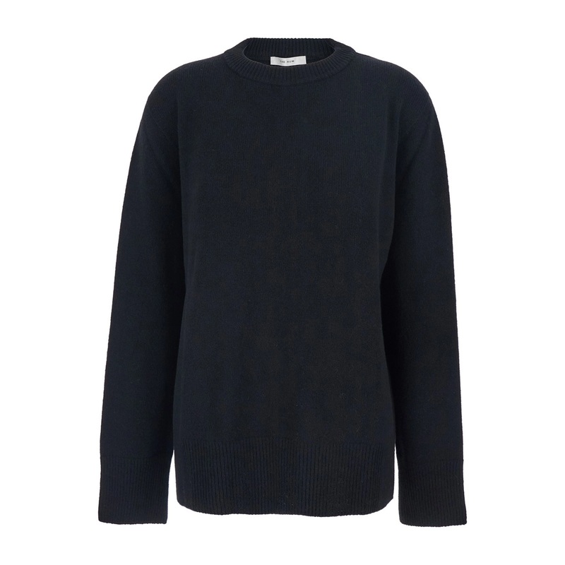 ‘Sibem’ Black Crewneck Sweater in Wool and Cashmere Woman