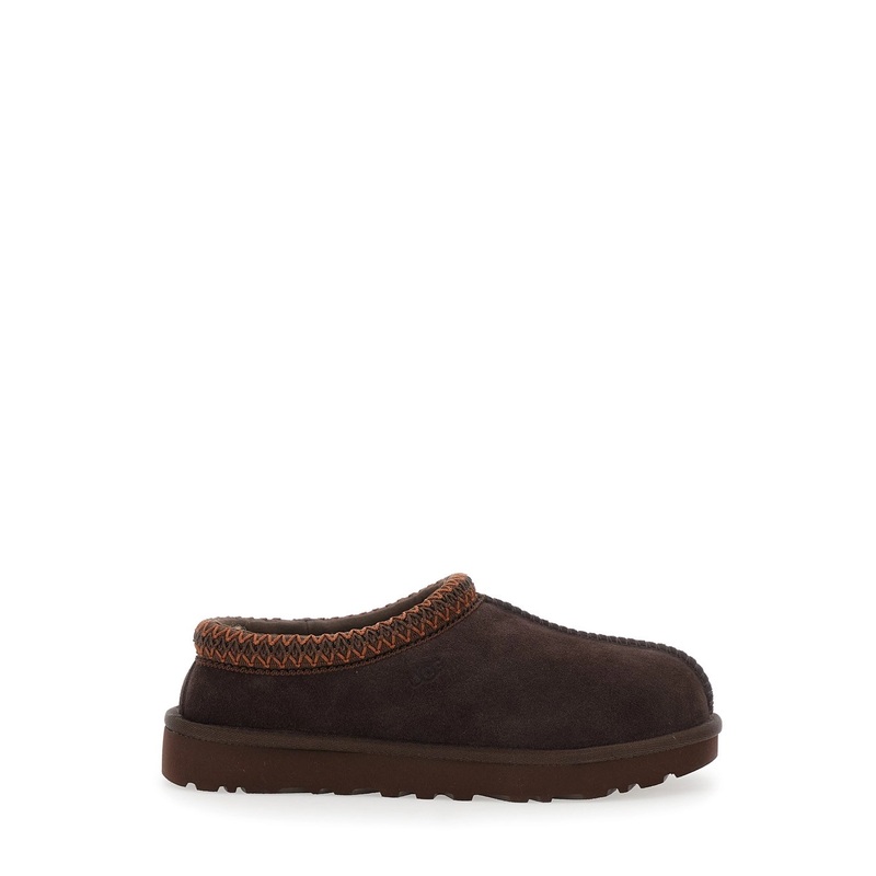 ‘Tasman’ Brown Mules with Embossed Logo in Suede Woman