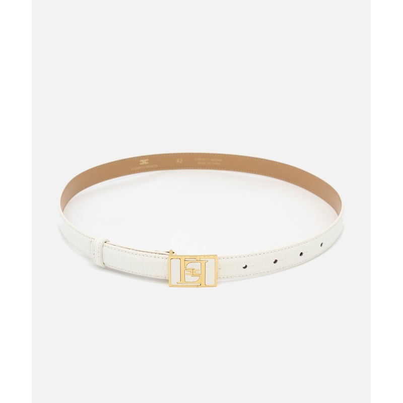 ELISABETTA FRANCHI Belt with gold logo