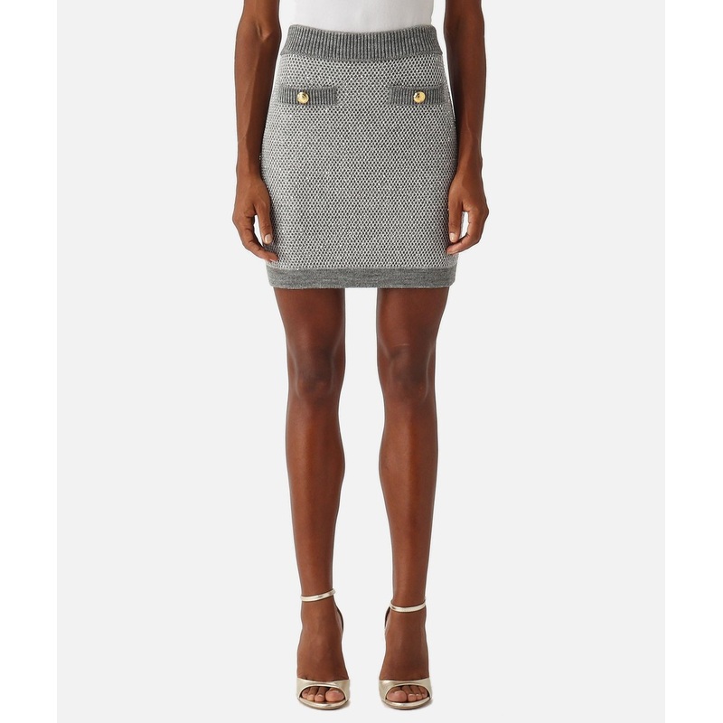 ELISABETTA FRANCHI Knit skirt with sequins