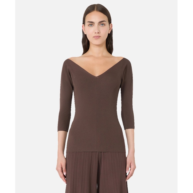 WEEKEND MAX MARA Ribbed Ocean Sweater